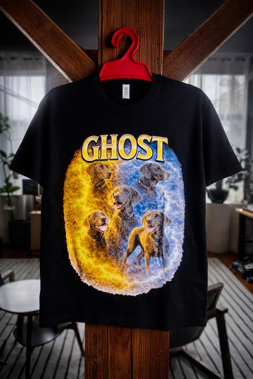 Custom Pet with Thunder Background T-Shirt