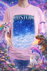 Custom Pet with Cloud Background T-Shirt