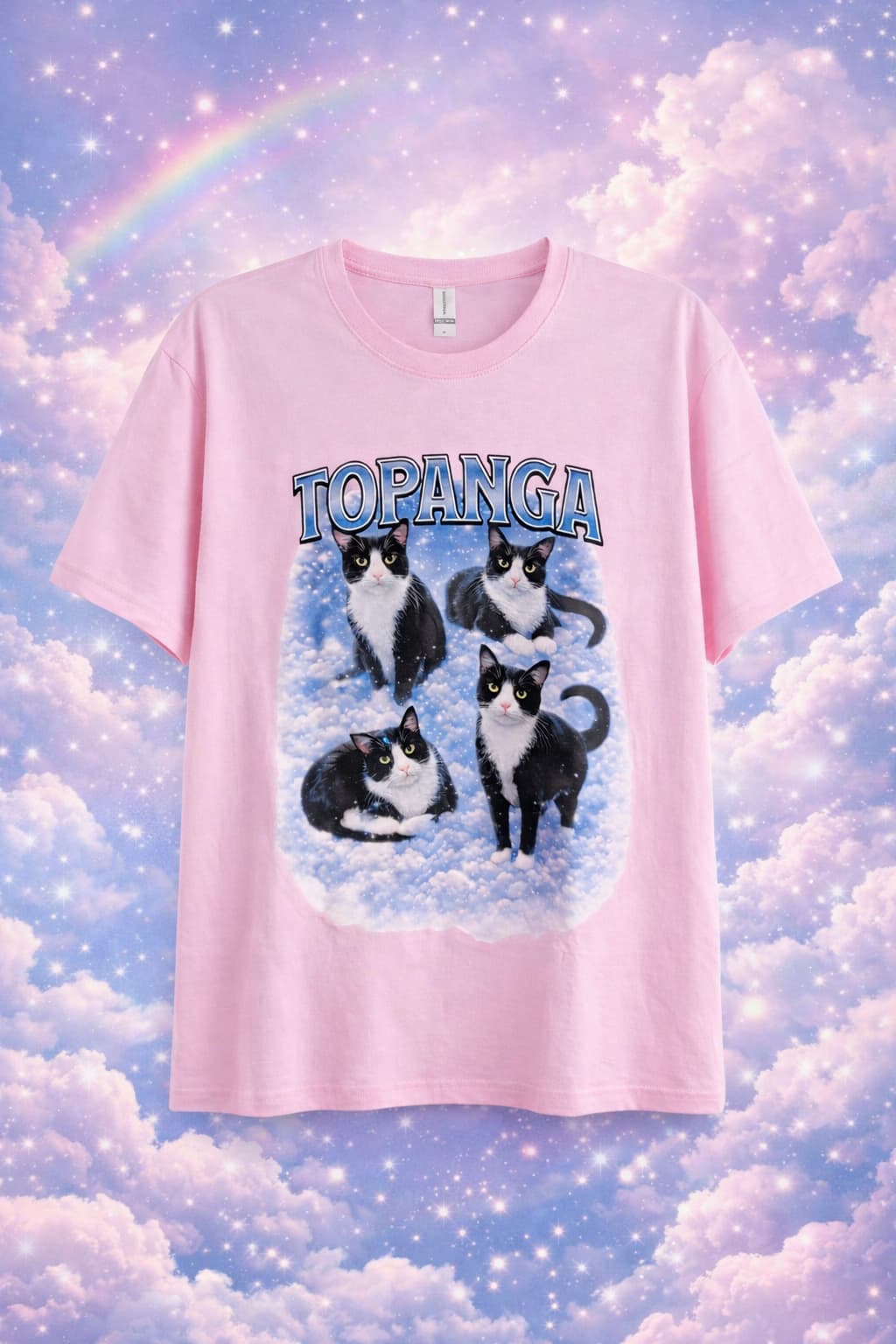 Custom Pet with Cloud Background T-Shirt