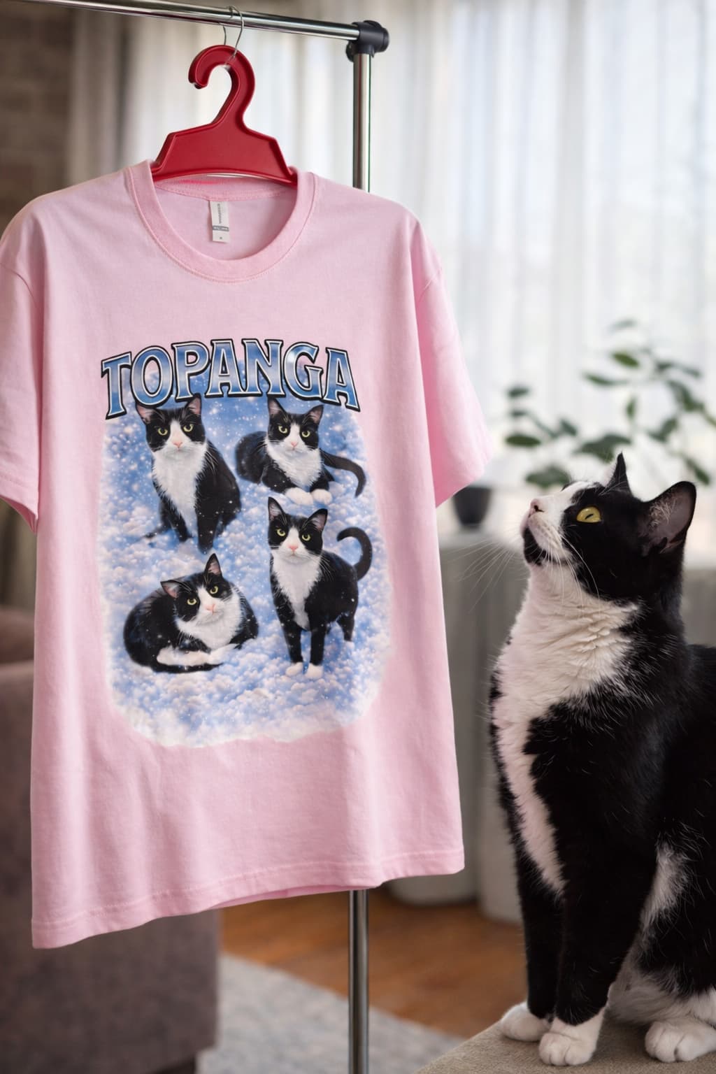 Custom Pet with Cloud Background T-Shirt